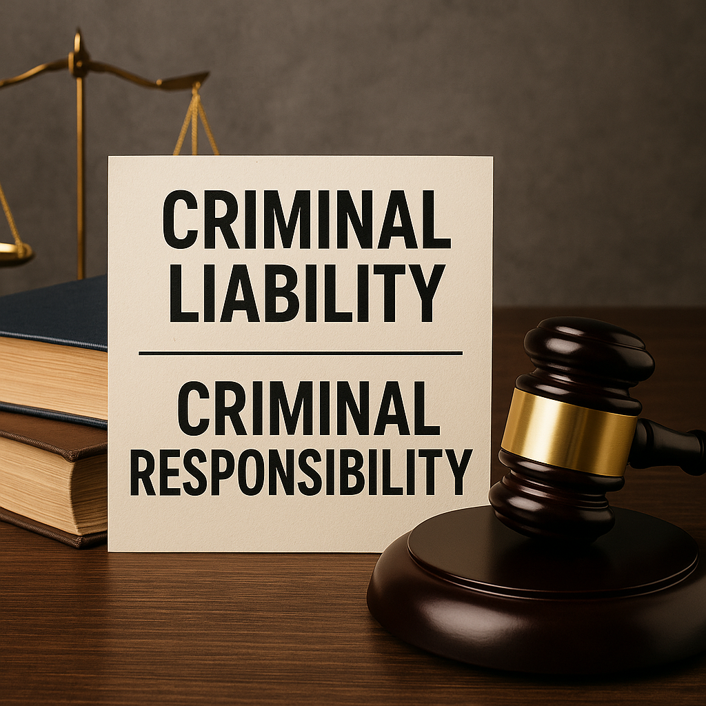Difference between criminal liability and criminal responsibility