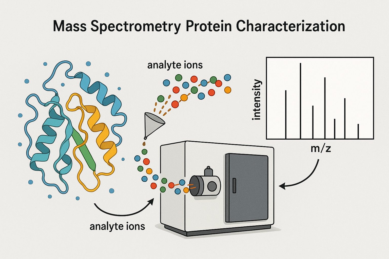 The mass spectrometer is an important characterization of proteins
