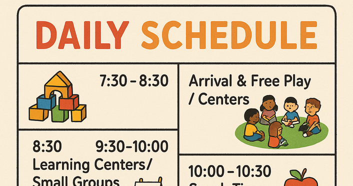 Childhood education schedules for small kids
