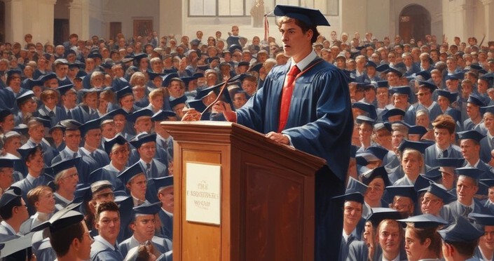 Theme of this graduation speech is, Making Education Great Again