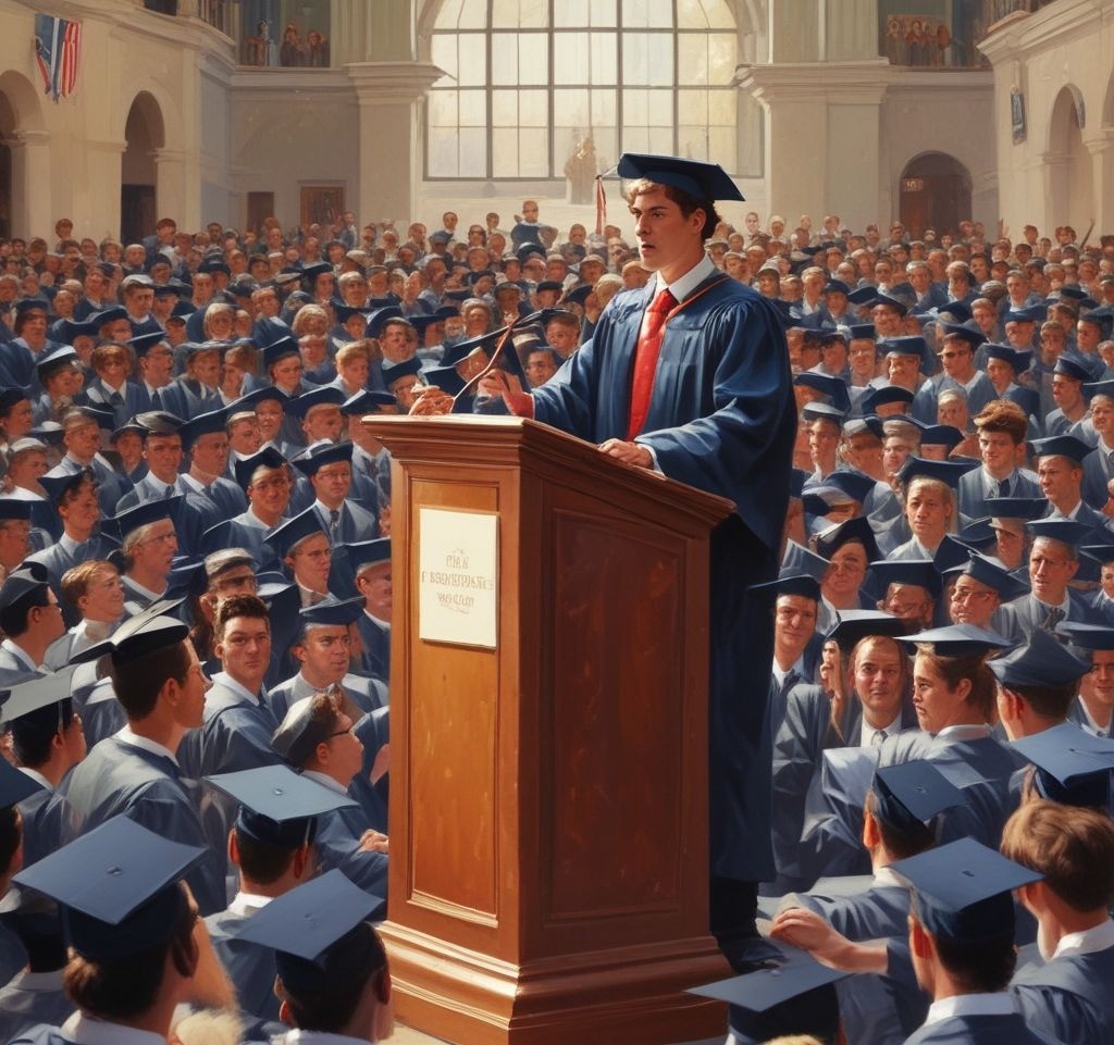 Theme of this graduation speech is, Making Education Great Again