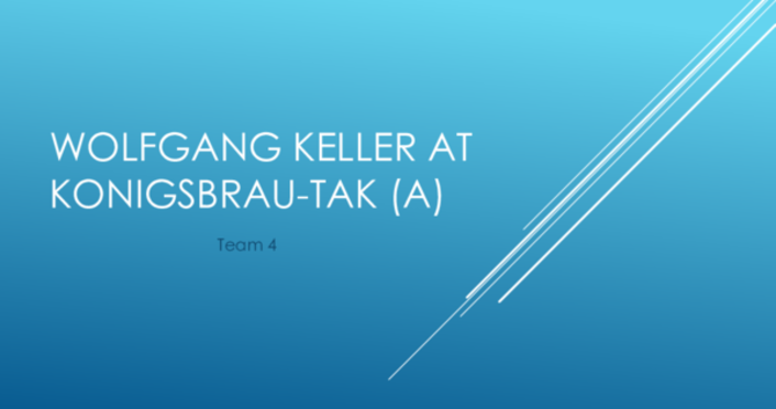 Question One on Wolfgang Keller at Konigsbrau-TAK